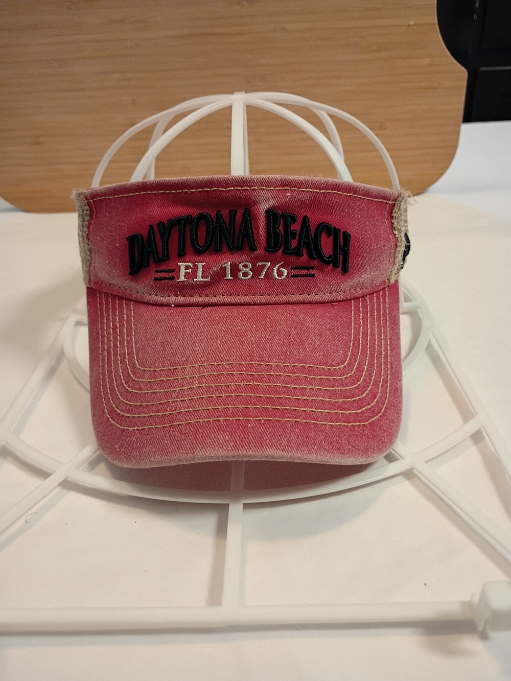 Daytona Beach Red Visor Hat